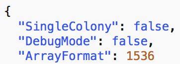 json global settings